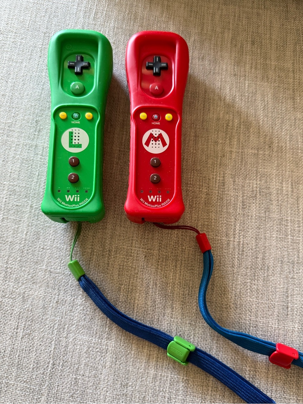 RARE Mario and Luigi Wii Remotes Control Plus